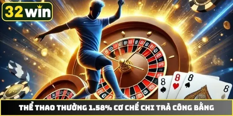 Thể thao thưởng 1.58% cơ chế chi trả công bằng